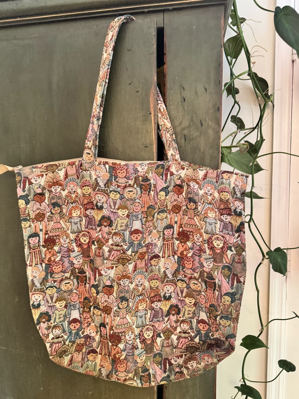 VTG Designs By Sandra Children of the World Tapestry Tote Bag 90s